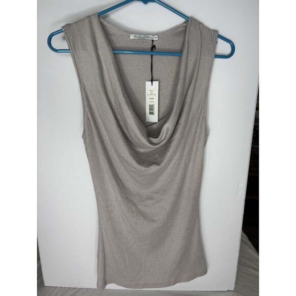 Micheal Stars Top Drape Neck Shell Oyster Colored OS - Picture 1 of 3